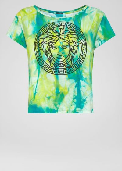 Versace Tie-Dye Print Medusa T Shirt μπλουζακια γυναικεια Πολύχρωμο | SRSMDAC