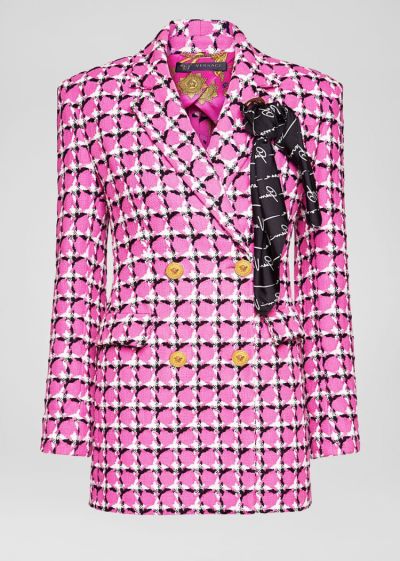 Versace Tweed Blazer Μπλέιζερ γυναικεια ροζ | JRZCM87