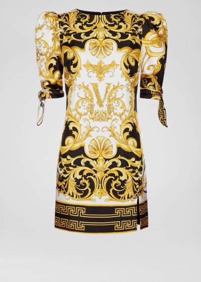 Versace V Barocco Print Silk φορεμα φορεμα γυναικεια Πολύχρωμο | DLLPN0H
