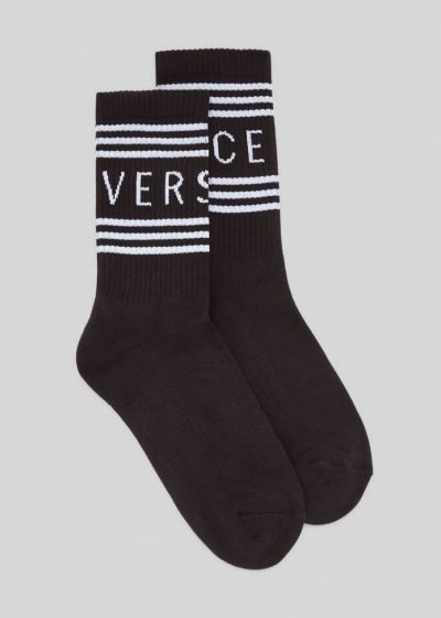 Versace Vintage Logo Socks καλτσεσ γυναικεια μαυρα | XQ2T88S