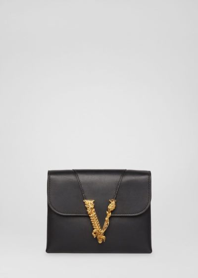 Versace Virtus Clutch Virtus Bag γυναικεια μαυρα | DXOC89B