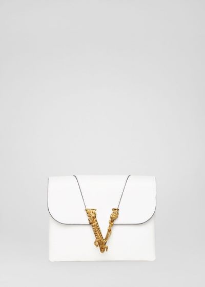Versace Virtus Clutch Virtus Bag γυναικεια ασπρα | PLA2CFN