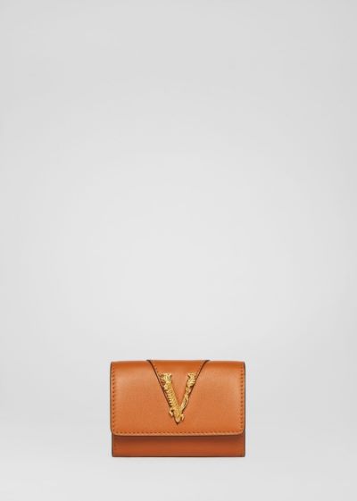 Versace Virtus Coin Purse πορτοφολια γυναικεια καφε | CQWPFZG