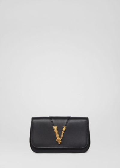 Versace Virtus Evening Bags γυναικεια μαυρα | 9ECP6UV
