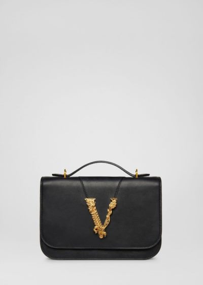Versace Virtus Shoulder Bag τσάντεσ ώμου γυναικεια μαυρα | WX7VW2C