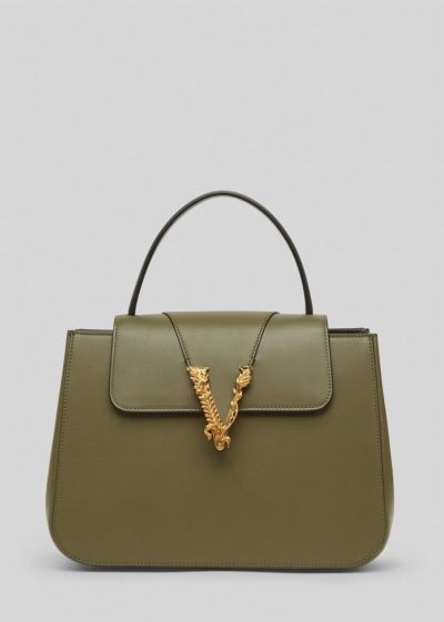 Versace Virtus Top Handle Bag Handle Bag γυναικεια πρασινο | G0REZHM