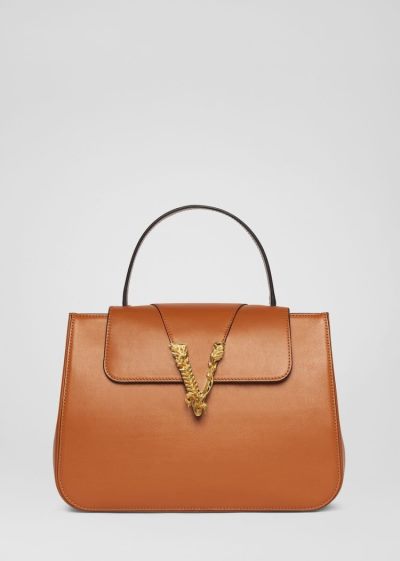 Versace Virtus Top Handle Bag Handle Bag γυναικεια καφε | N0UBKSJ