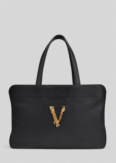 Versace Virtus Tote Bag τσάντεσ tote γυναικεια μαυρα | ISYXC1P