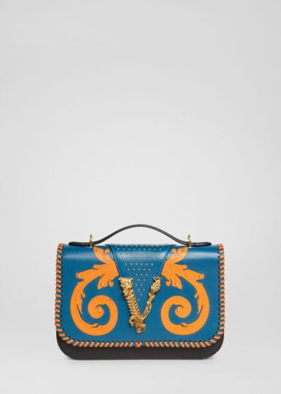 Versace Virtus Western Shoulder Bag Virtus Bag γυναικεια Πολύχρωμο | C4A3PMQ