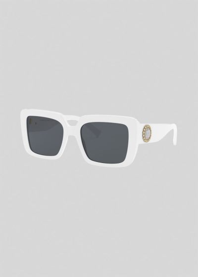 Versace White Medusa Crystal Jewel γυαλια ηλιου γυναικεια ασπρα | O8G5SMC