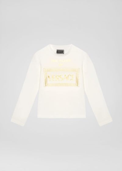Versace Young 90s Vintage Logo T Shirt μπλουζακια παιδικα ασπρα | R8TIXKT