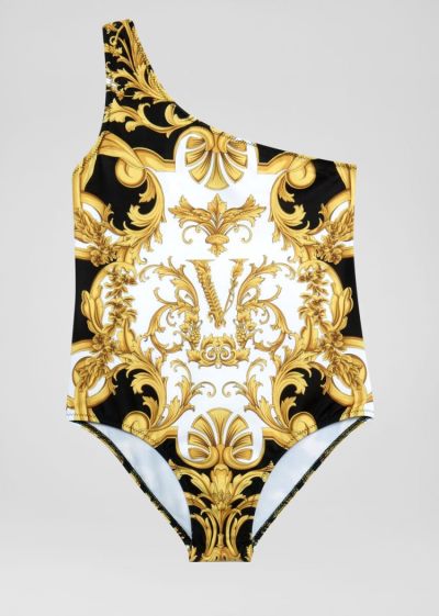 Versace Young Barocco Rodeo Print Asymmetric Swimsuit Μαγιό παιδικα Πολύχρωμο | EFRTXP5