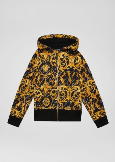 Versace Young Barocco Signature Print Hoodie φουτερ με κουκουλα παιδικα Πολύχρωμο | CUF07XE