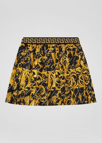 Versace Young Barocco Signature Print Silk Skirt φουστεσ παιδικα Πολύχρωμο | EU1Y1E1