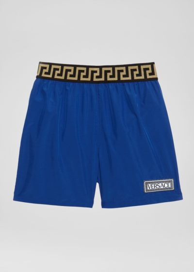 Versace Young Greca Border Swim Trunks σορτσ παιδικα μπλε | FSE20EN