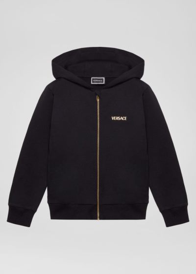 Versace Young Medusa Motif Hoodie φουτερ με κουκουλα παιδικα μαυρα | 74UMP1F