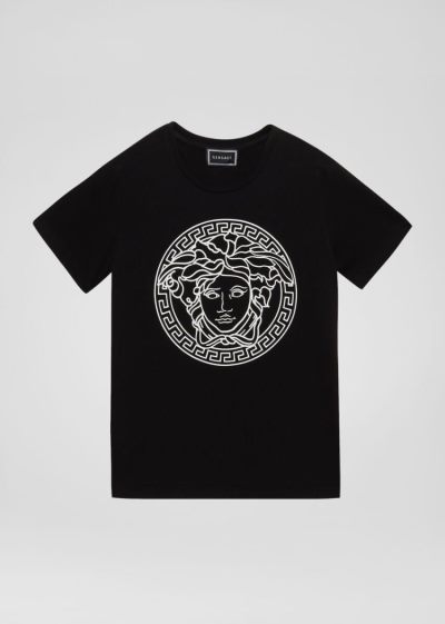 Versace Young Medusa Motif T Shirt μπλουζακια παιδικα μαυρα | WNRVDG8