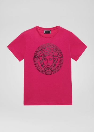 Versace Young Medusa Motif T Shirt μπλουζακια παιδικα ροζ | Y7FS0TX