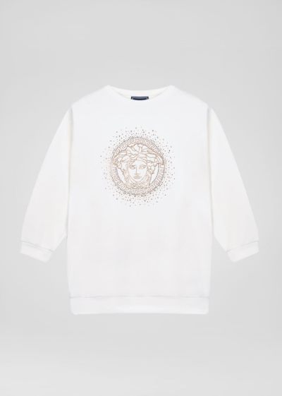 Versace Young Medusa Motif φορεμα φορεμα παιδικα ασπρα | TZS33YZ