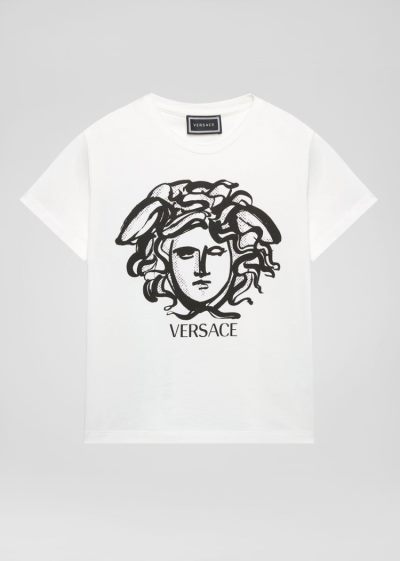 Versace Young Medusa Story T Shirt μπλουζακια παιδικα ασπρα | E5LOKHR