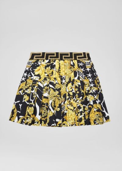 Versace Young Savage Barocco Print Pleated Skirt φουστεσ παιδικα Πολύχρωμο | LSPOUDF