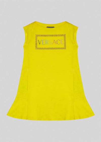Versace Young Studded 90s Vintage Logo φορεμα φορεμα παιδικα κίτρινα | L2QJL86