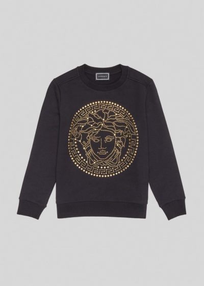 Versace Young Studded Medusa Sweatshirt φουτερ παιδικα μαυρα | YE48HGN