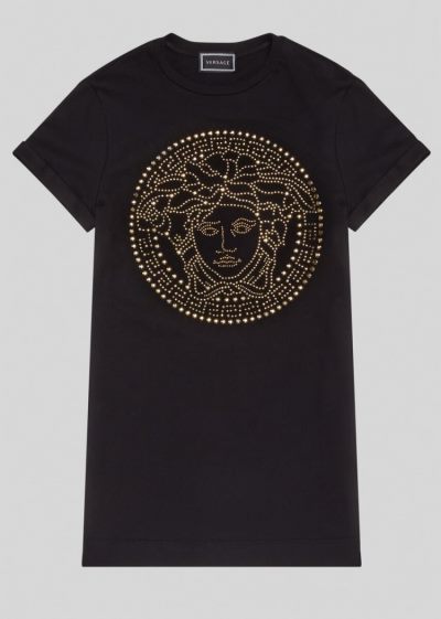 Versace Young Studded Medusa T Shirt φορεμα φορεμα παιδικα μαυρα | S8DKJJA