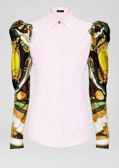 Versace Μπλούζες Barocco Rodeo Print Accent Shirt πουκαμισα γυναικεια Πολύχρωμο | A953ZAA