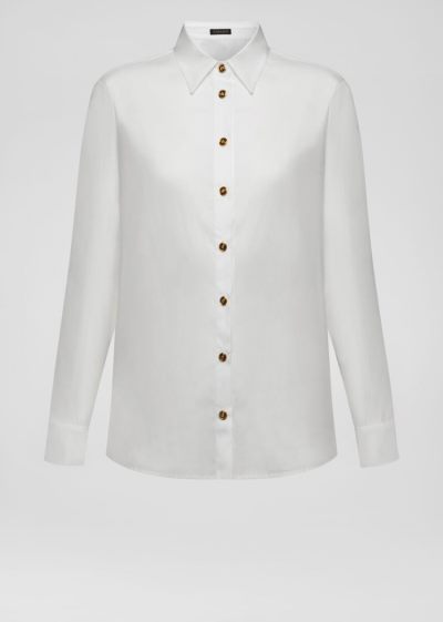 Versace Μπλούζες Medusa Shirt πουκαμισα γυναικεια ασπρα | 77E6ZND