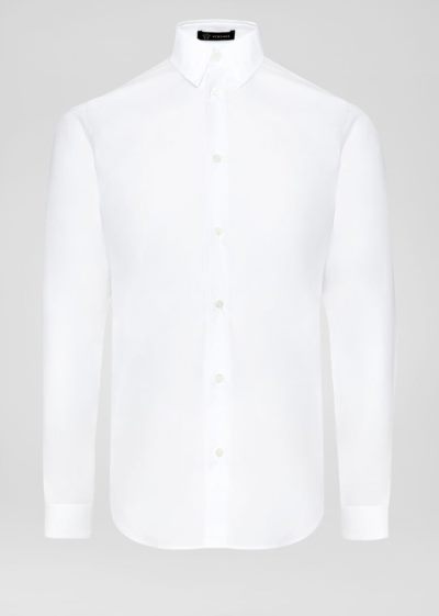 Versace βαμβακερα Shirt πουκαμισα ανδρικα ασπρα | KM6QT5F